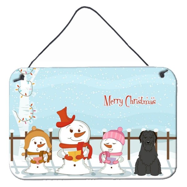 Carolines Treasures Merry Christmas Carolers Briard Black Wall or Door Hanging Prints - BB2412DS812