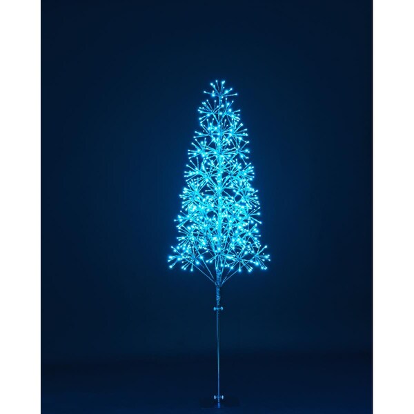 Queens Of Christmas 6 ft. Starburst LED Tree, Teal - LED-TR3D06-LTL