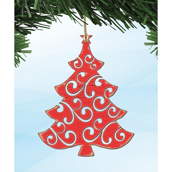 Designocracy Filigree Christmas Tree Wooden Ornament - 99804O