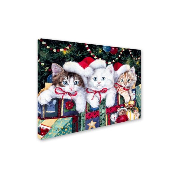 Trademark Fine Art Jenny Newland 'Meowy Christmas' Canvas Art, 24x32 - ALI1918-C2432GG