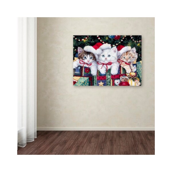 Trademark Fine Art Jenny Newland 'Meowy Christmas' Canvas Art, 24x32 - ALI1918-C2432GG