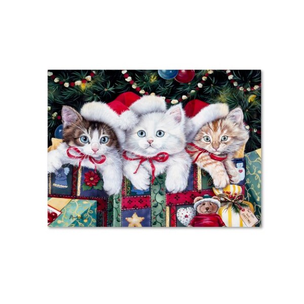 Trademark Fine Art Jenny Newland 'Meowy Christmas' Canvas Art, 24x32 - ALI1918-C2432GG