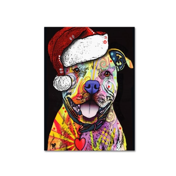 Trademark Fine Art Dean Russo 'Beware of Pit Bulls Christmas Edition' Canvas Art, 35x47 - ALI18491-C3547GG