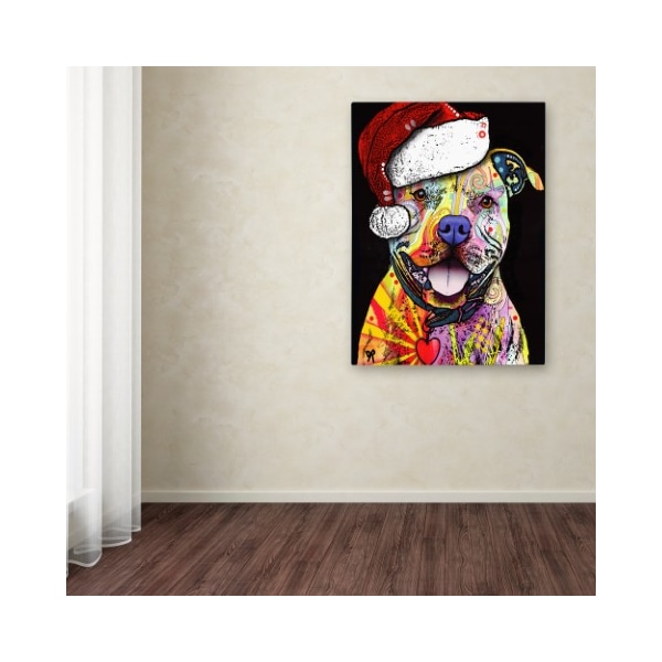 Trademark Fine Art Dean Russo 'Beware of Pit Bulls Christmas Edition' Canvas Art, 35x47 - ALI18491-C3547GG