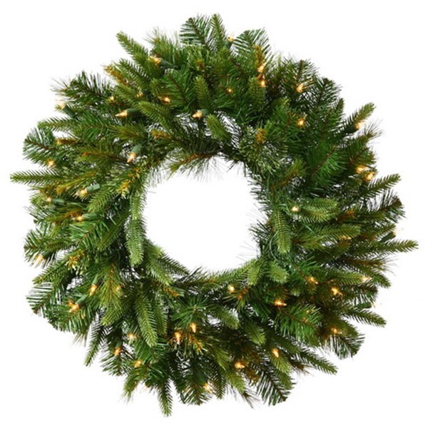 Vickerman 42 in. Cashmere Wreath LED 100WmWht - A118343LED