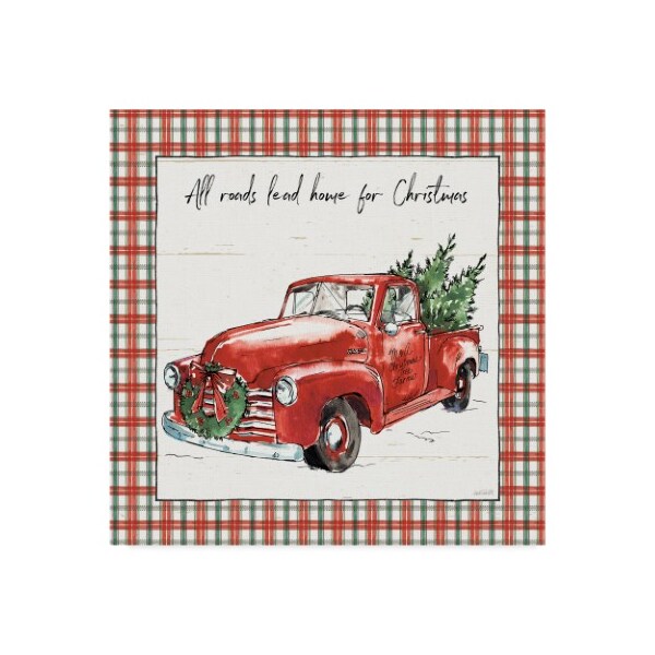 Trademark Fine Art Anne Tavoletti 'Holiday On The Farm Vi Plaid' Canvas Art, 24x24 - WAP09154-C2424GG