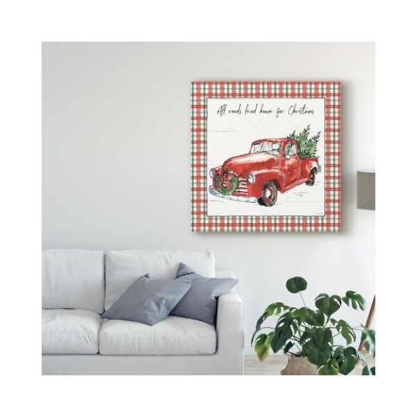 Trademark Fine Art Anne Tavoletti 'Holiday On The Farm Vi Plaid' Canvas Art, 24x24 - WAP09154-C2424GG