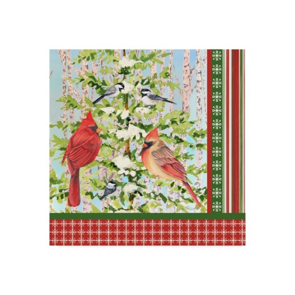 Trademark Fine Art Jean Plout 'Christmas Birds 2' Canvas Art, 24x24 - ALI37278-C2424GG