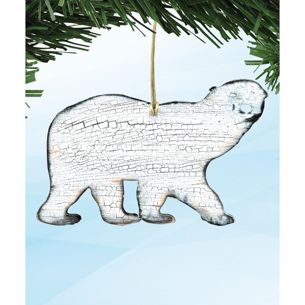 Designocracy Polar Bear Wooden Magnet Wall Decor - 99225M