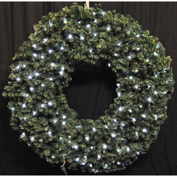 Queens Of Christmas 5 ft. Pre-Lit LED Sequoia Christmas Wreath, Pure White - GWSQ-05-LPW