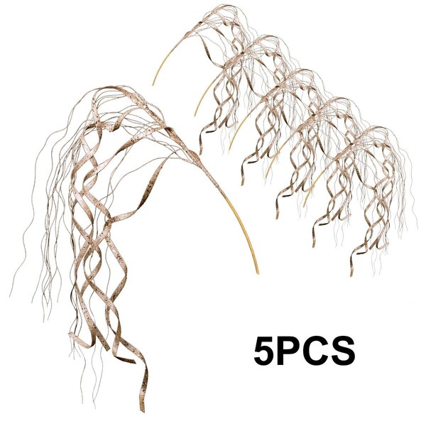 Queens Of Christmas 48 in. Pick with Streamers for Christmas Decoration, Champagne, 5PK - PCKH-45-STRM-CH-5PK