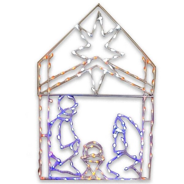 Queens Of Christmas 5.5 ft. Iron Frame Nativity Scene with Lights - NAT-LED-5.5
