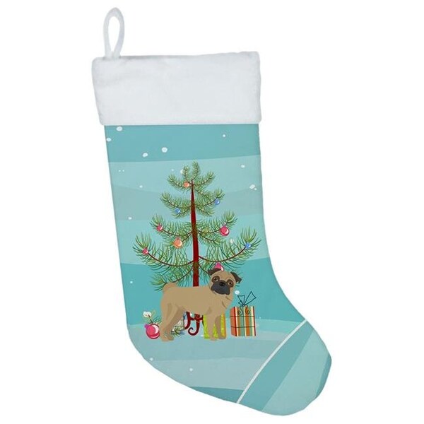Carolines Treasures Carolines Treasures CK3481CS Pug Christmas Tree Christmas Stocking - CK3481CS