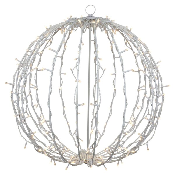Go-Go 23 x 20 in. LED Lighted Christmas Hanging Ball Decoration, Warm White Lights - GO1769247