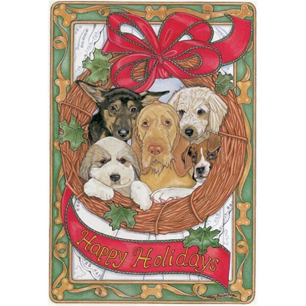 Pipsqueak Productions Doggie Wreath Mix Dog Holiday Christmas Boxed Cards -10PK - PI392935