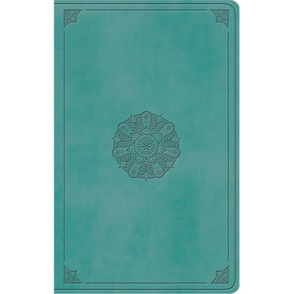 Rarity ESV Large Print Value Thinline Bible - Turquoise Emblem Design Trutone - RA1514246