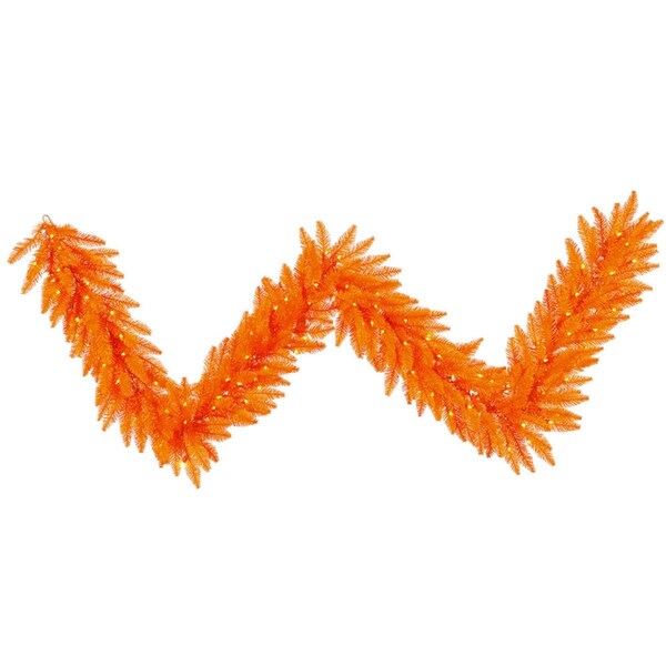Vickerman Orange Dura-Lit Garland with Orange LED Lights, 9 ft. x 14 in. - K162415LED
