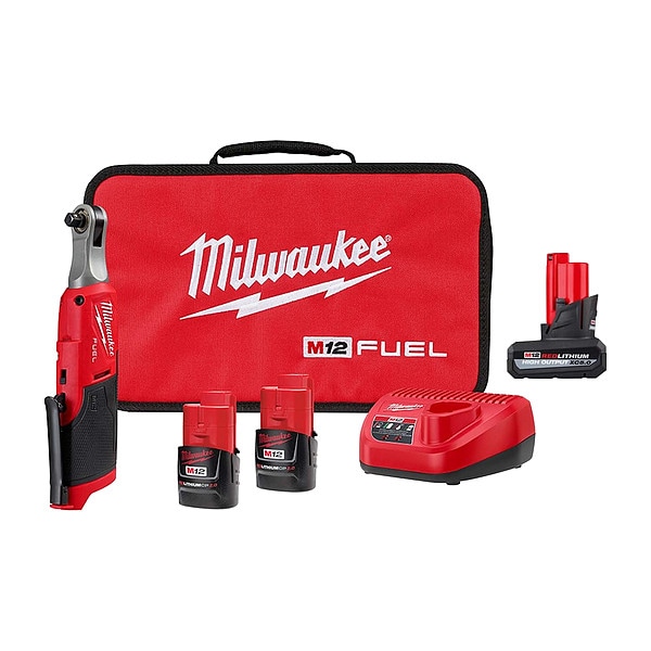 Milwaukee Tool M12 FUEL Ratchet Kit + XC5.0 Battery - 2567-22, 48-11-2450