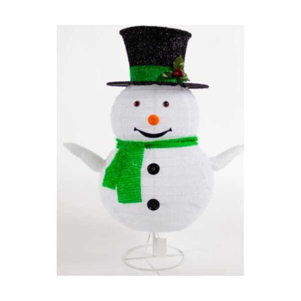 Caja Idiota 30 in. Lighted LED Collapsible Fabric Snowman - CA3329229