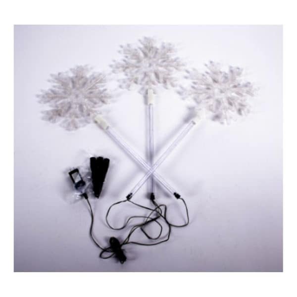 Caja Idiota 33 in. LED Snowflake Pathway Marker Fairy Lights - Set of 3 - CA2756973