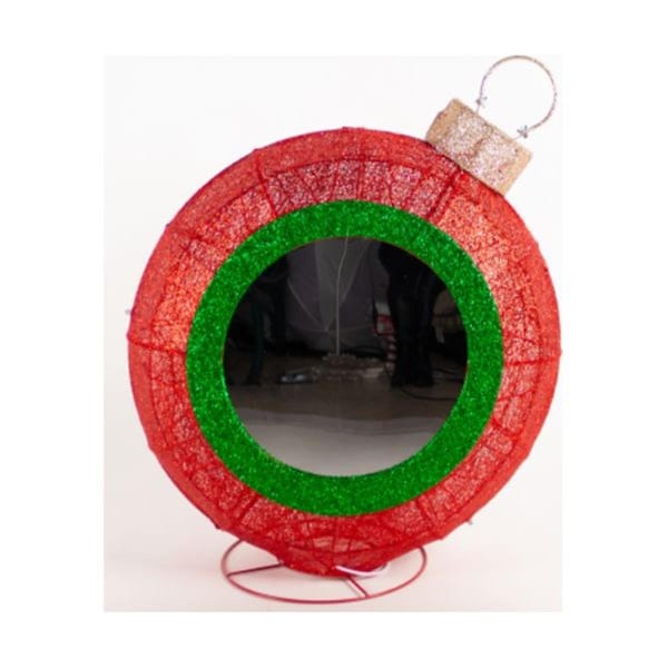 Windmax International 36 in. Red Ball Snowflake Tunnel Mirror Lights with Remote - G48 74823YTN