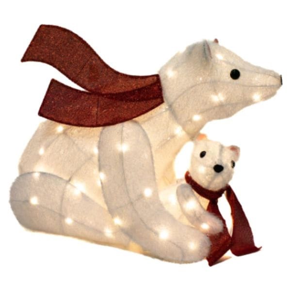 Alta Innova 31 & 14 in. Lighted LED Polar Bear Family - Set of 2 - G48 SS202229