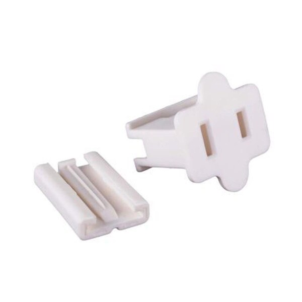 Queens Of Christmas Inline Female Zip SPT 1 Plug, White, 50PK - PL-ILW-50PK