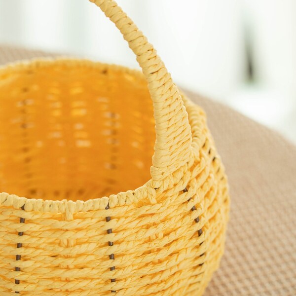 Wickerwise Hand-Woven Easter Bunny Ear Basket with Handle - Multi-Purpose Paper Rope Wicker Basket for - QI004723.YL
