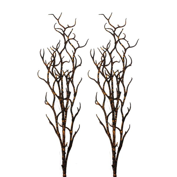 Queens Of Christmas 40 in.Twig Picks for Christmas Decoration, Orange, 2PK - PCK40-TWG-OR-2PK