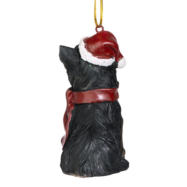 Design Toscano Yorkshire Terrier Holiday Dog Ornament Sculpture - JH576319