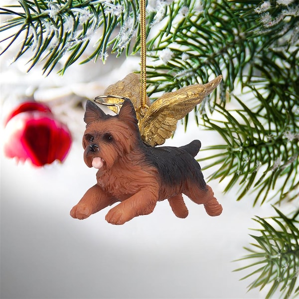 Design Toscano Honor the Pooch: Yorkie Holiday Dog Angel Ornament - JH170737