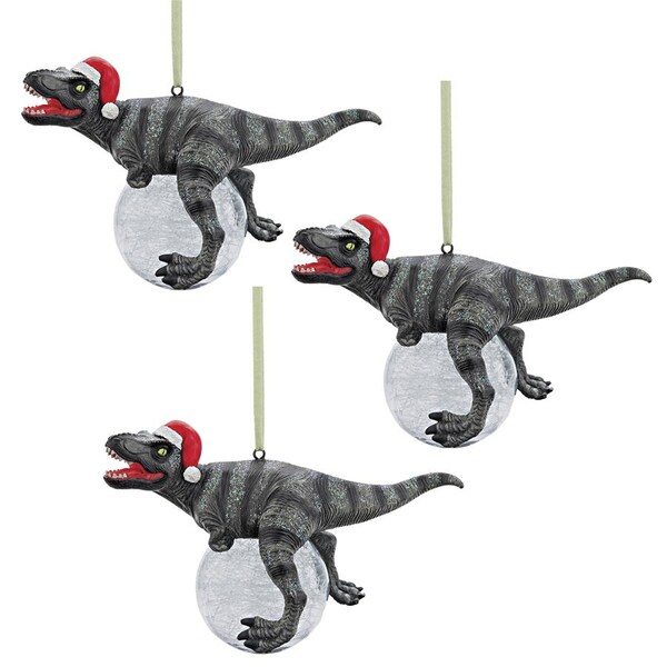 Design Toscano Blitzer, the T-Rex Holiday Ornament, PK 3 - QS993320
