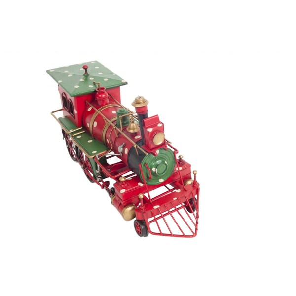 Homeroots Multi Color TinMetal Handmade Christmas Train Model 6 x 27.5 x 8.5 in. - 364190
