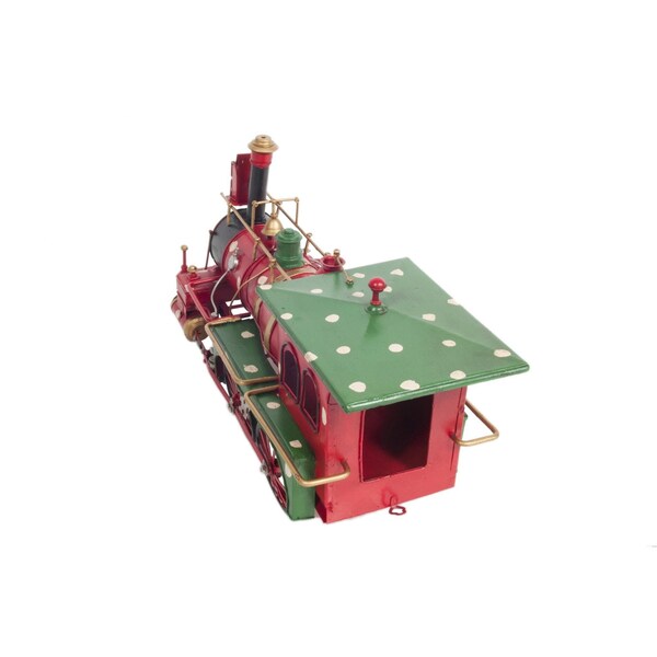 Homeroots Multi Color TinMetal Handmade Christmas Train Model 6 x 27.5 x 8.5 in. - 364190