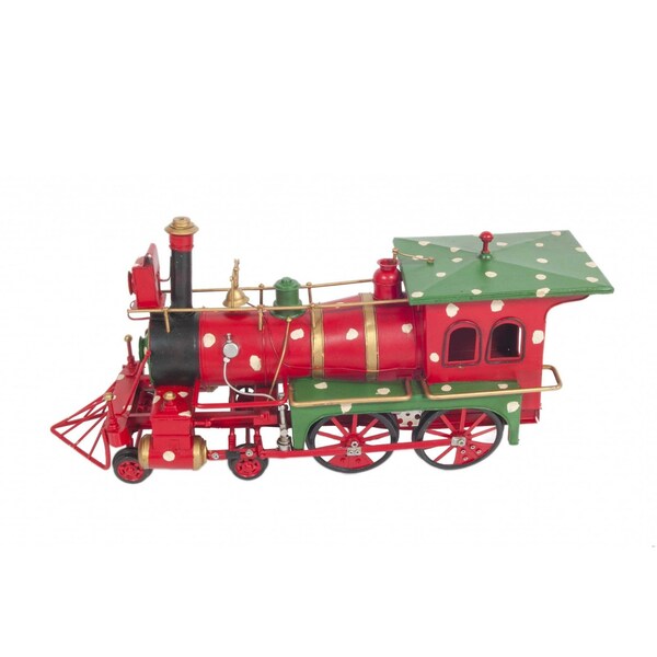 Homeroots Multi Color TinMetal Handmade Christmas Train Model 6 x 27.5 x 8.5 in. - 364190