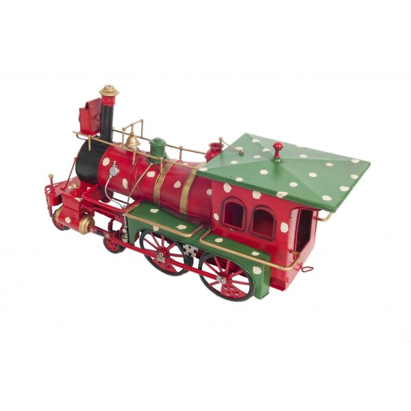 Homeroots Multi Color TinMetal Handmade Christmas Train Model 6 x 27.5 x 8.5 in. - 364190