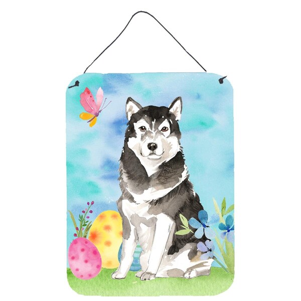 Carolines Treasures Easter Eggs Alaskan Malamute Wall or Door Hanging Prints - CK1909DS1216