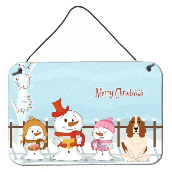Carolines Treasures Merry Christmas Carolers Basset Hound Wall or Door Hanging Prints - BB2352DS812