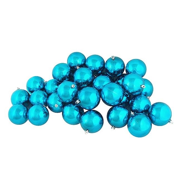 Northlight Seasonal Northlight Seasonal 31753522 Shiny Turquoise Blue Shatterproof Christmas Ball Ornaments - 31753522