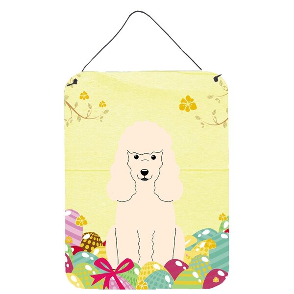 Carolines Treasures Easter Eggs Poodle White Wall or Door Hanging Prints - BB6070DS1216