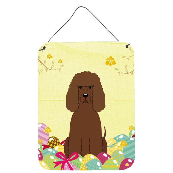 Carolines Treasures Easter Eggs Irish Water Spaniel Wall or Door Hanging Prints - BB6063DS1216