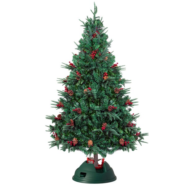 Gardenised Indoor Automatic Green Christmas Tree Stand With Water Reservoir, Adjustable Metal Claws - QI004591