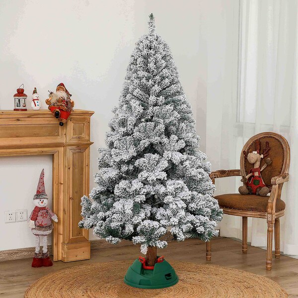 Gardenised Indoor Automatic Green Christmas Tree Stand With Water Reservoir, Adjustable Metal Claws - QI004591