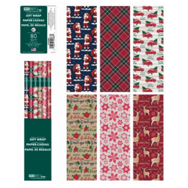 Vestimentas 40 x 24 in. 80 sq. ft. Traditional Christmas Wrap, 36PK - VE3859732