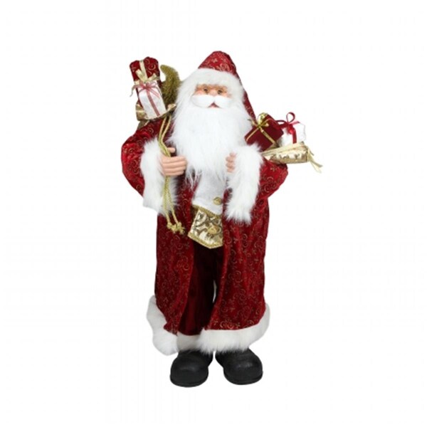 Northlight Seasonal Northlight Seasonal 31734404 Standing Santa Claus in Long Red and Gold Robe with Gifts Christmas Figure - 31734404