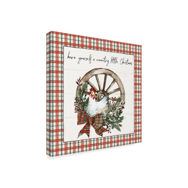 Trademark Fine Art Anne Tavoletti 'Holiday On The Farm V Plaid' Canvas Art, 14x14 - WAP09153-C1414GG