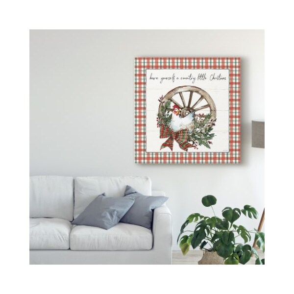 Trademark Fine Art Anne Tavoletti 'Holiday On The Farm V Plaid' Canvas Art, 14x14 - WAP09153-C1414GG