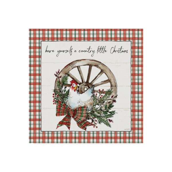 Trademark Fine Art Anne Tavoletti 'Holiday On The Farm V Plaid' Canvas Art, 14x14 - WAP09153-C1414GG