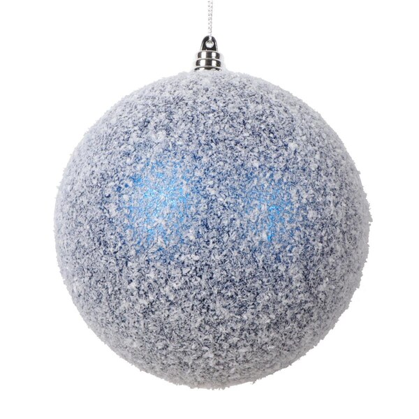 Vickerman 4.75 in. Matte Snow Ornament, Blue - 4 per bag - MT220302