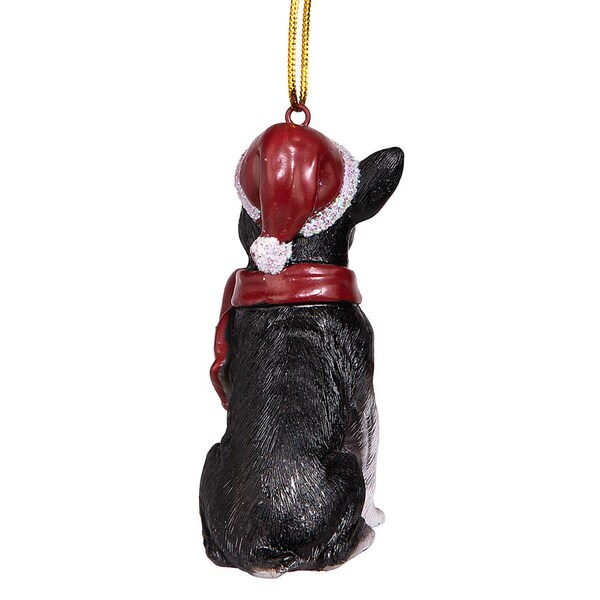 Design Toscano Boston Terrier Holiday Dog Ornament Sculpture - JH576302
